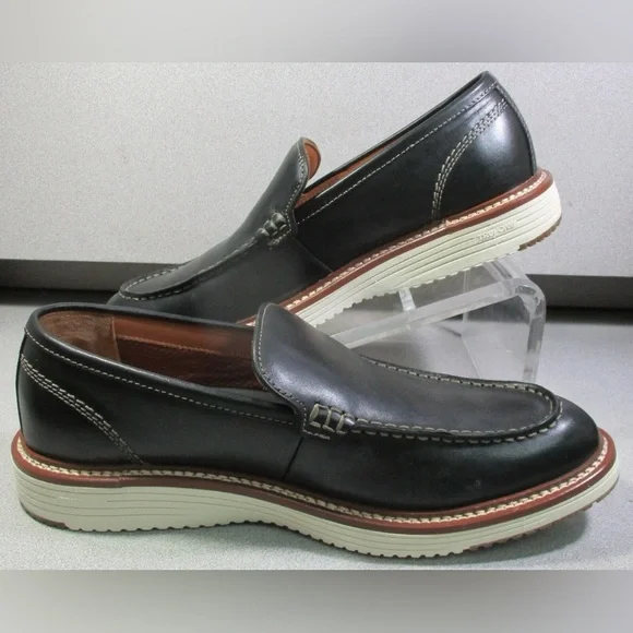 Johnston & Murphy Upton Venetian Black Leather Slip on Loafers Men’s Size 10M